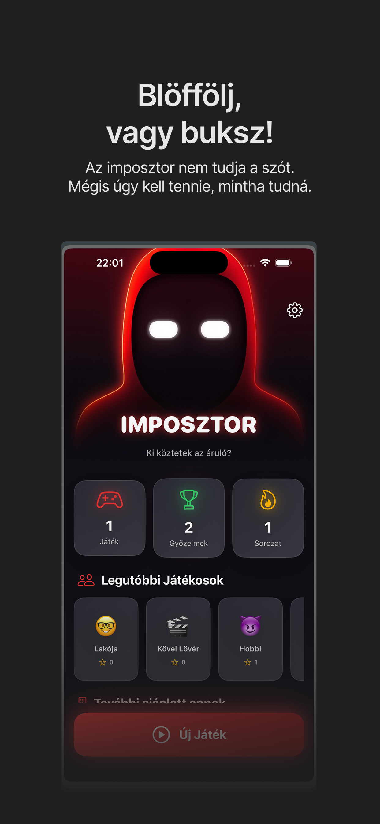 Imposztor játék screenshot 2